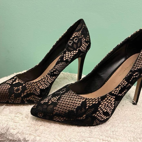 BCBGeneration Black Lace Pointed Pumps - Picture 4 of 5